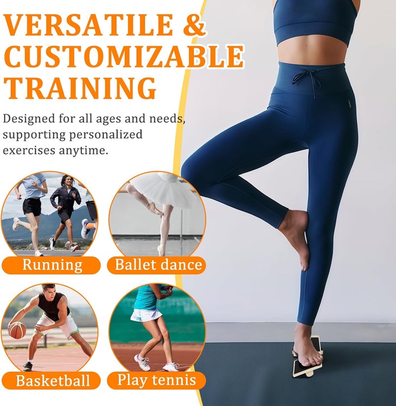 Silbingan Adjustable Balance Board for Ankle & Foot Strength – Single-Leg Stability Trainer for Balance, Mobility, Calf Flexibility & Core Control – Foot Exercise Equipment for Home, Office, Gym & Rehab - Image 4